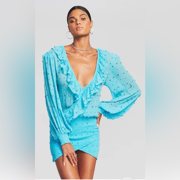 NWT Retrofête- The Lennon Dress in Color Blue Atoll. Size M - Picture 2 of 12